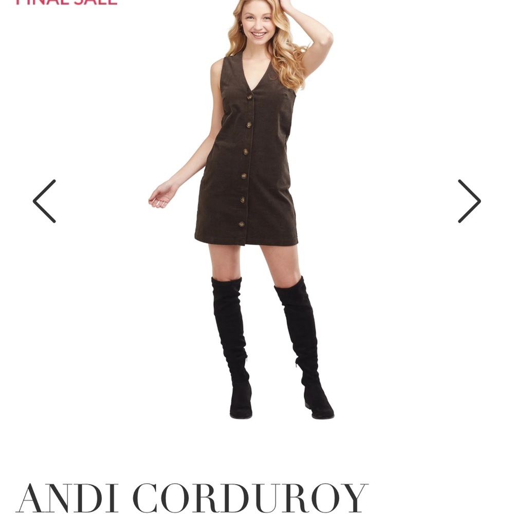 Mud Pie Andi Corduroy Sleeveless Dress In Olive